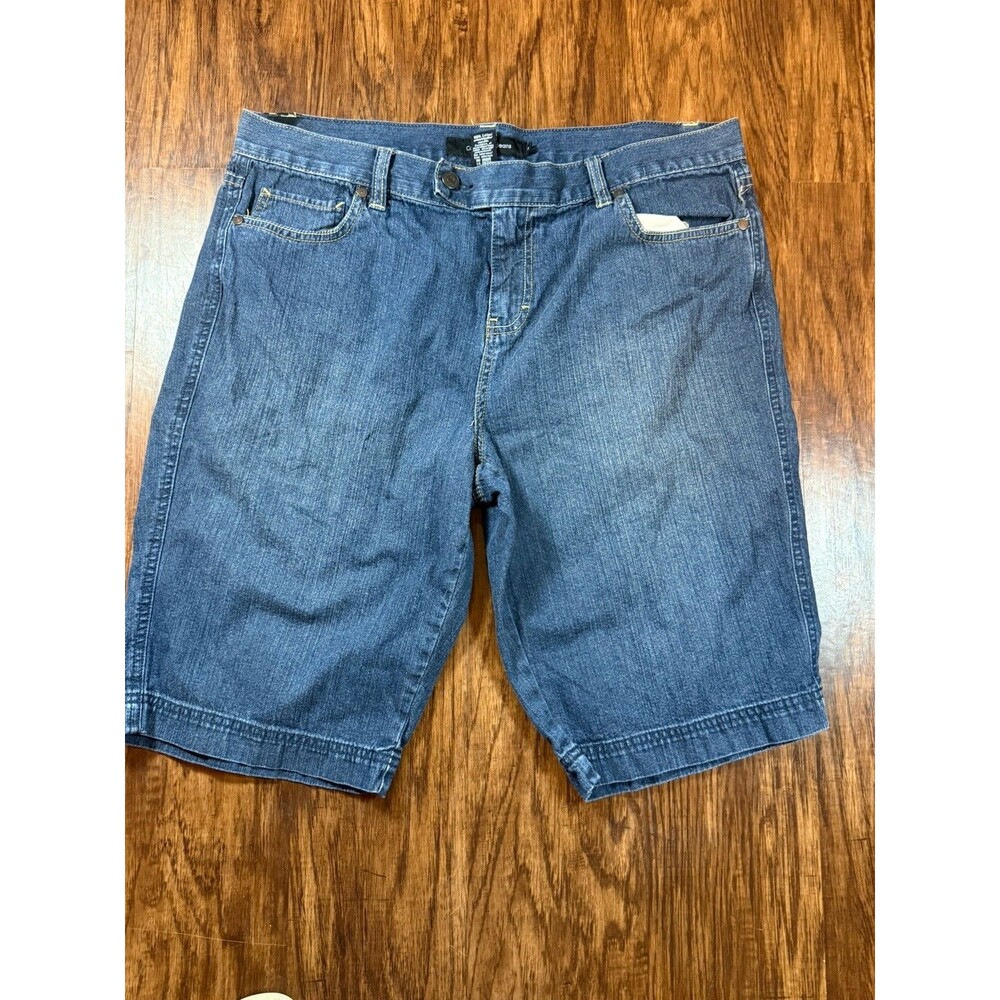 Calvin Klein Jeans Women’s Shorts 16 Bermuda Dark Wash - Picture 2 of 7
